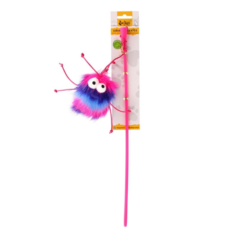 DINGO Wędka dla kota - spike 45+10cm różowa