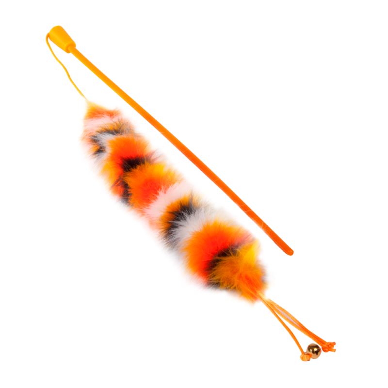 DINGO Wędka dla kota - mizu 45+30cm pomarańczowa