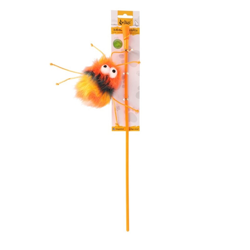 DINGO Wędka dla kota - spike 45+10cm pomarańczowa