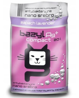 Bazyl Bentonit Super Premium Ag+ Compact Lavender - żwirek dla kota 20 l