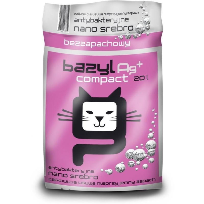 Bazyl Bentonit Super Premium Ag+ Compact - żwirek dla kota 20 l