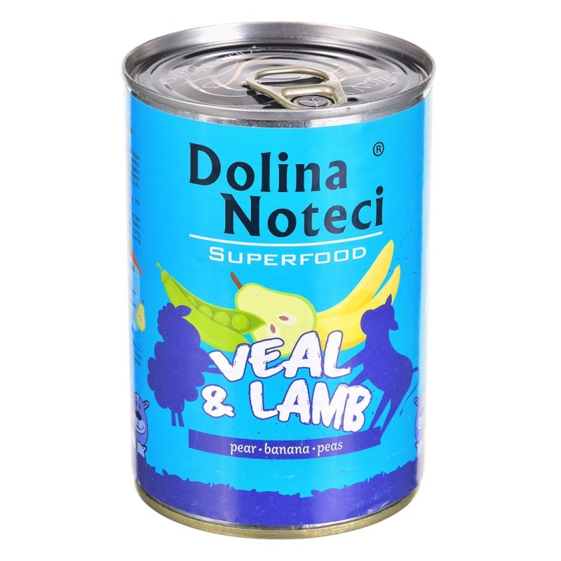 DOLINA NOTECI Superfood z cielęciną i jagnięciną - mokra karma dla psa - 400g