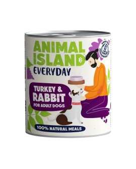 ANIMAL ISLAND Indyk i królik - Karma mokra dla psów - 800g