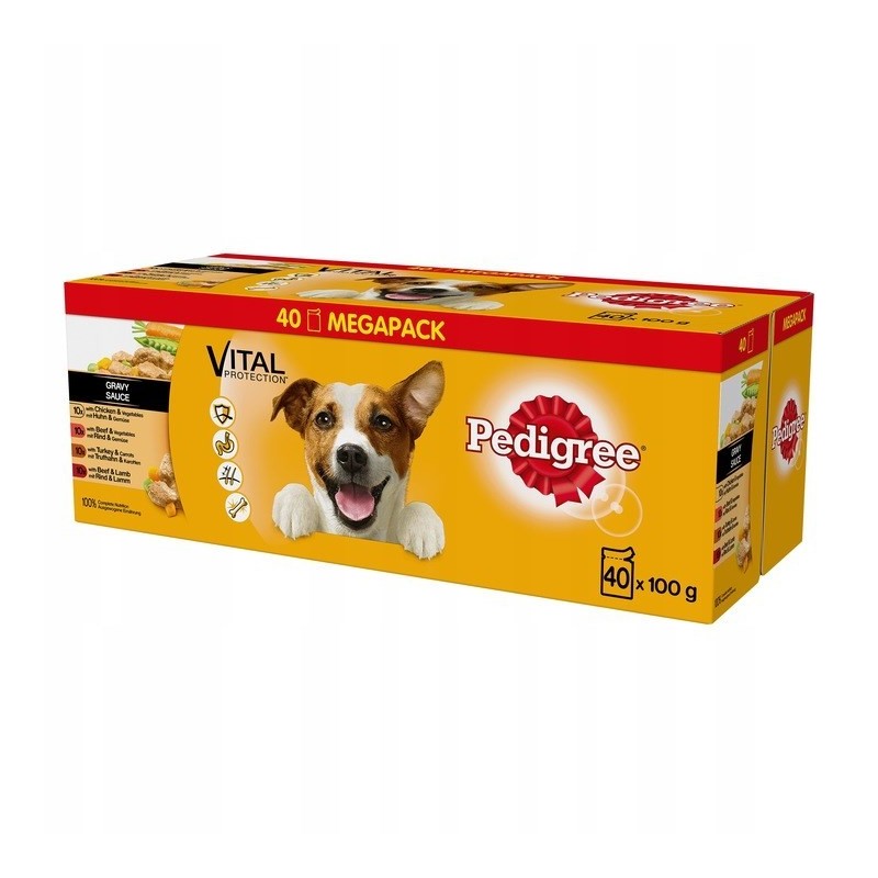 PEDIGREE Adult Mix Smaków z warzywami w Sosie - mokra karma dla psa - 40x100 g