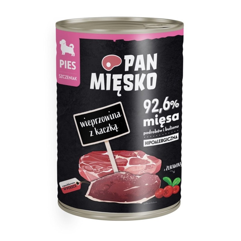 Pan Mięsko Wieprzowina z Kaczką dla szczeniąt 400g