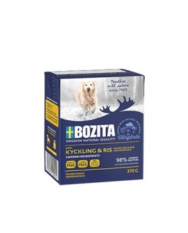 BOZITA Mięsne kawałki kurczak /ryż w galaretce 370g