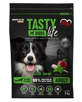 BIOFEED TASTY DOGS LIFE ADULT M&L WITH LAMB 3KG