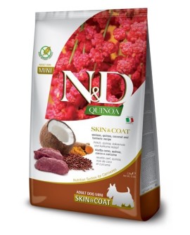 FARMINA N&D Quinoa Dog Skin&Coat Venison, Coconut Adult Mini - sucha karma dla psa - 800 g