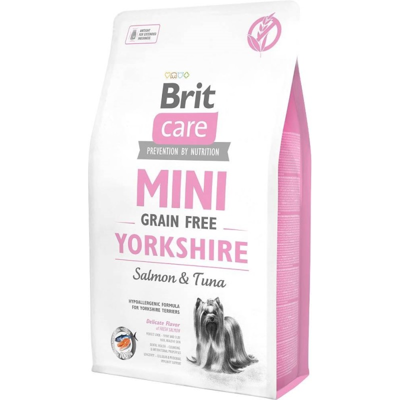 Brit Care Adult Mini Grain Free Yorkshire - sucha karma z łososiem i tuńczykiem dla psa - 2 kg