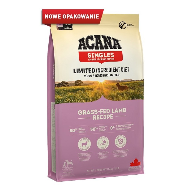 ACANA Singles Grass-fed Lamb - sucha karma dla psa - 11,4 kg