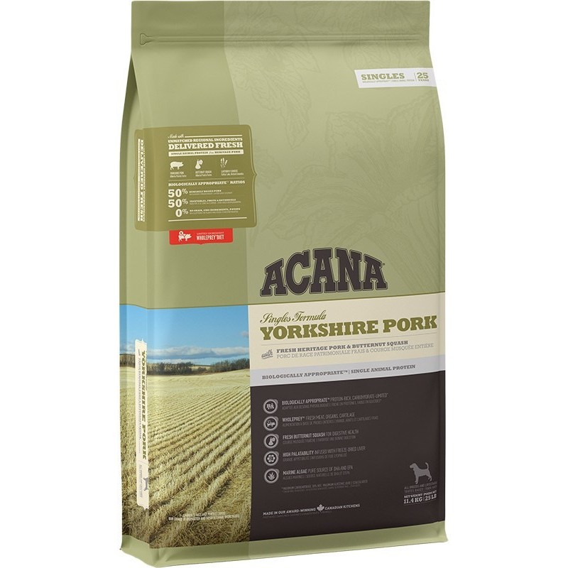 ACANA Singles Yorkshire Pork - sucha karma dla psa - 11,4 kg