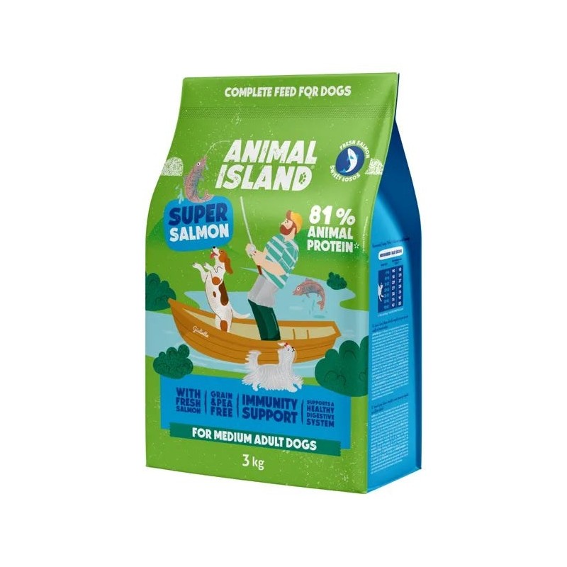 ANIMAL ISLAND Łosoś - Karma sucha dla psów - 3kg