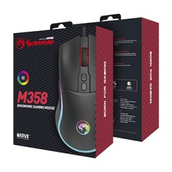 Marvo M358 Mysz przewodowa, czarna, 7200DPI, EOL