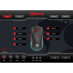 Marvo M358 Mysz przewodowa, czarna, 7200DPI, EOL