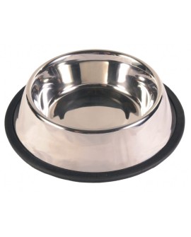 TRIXIE Miska ze stali nierdzewnej na gumowej podkładce dla psa o 20 cm - 1,8 L
