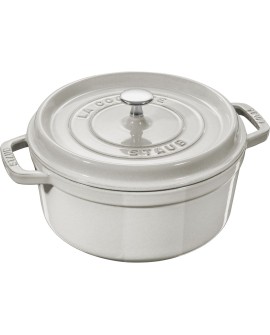 Garnek żeliwny okrągły Staub - 2.2 ltr, Biała trufla