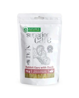 Nature's Protection SC White Dogs Rabbit Ears with Kaczka 75g dog