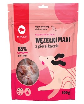 MACED Węzełki maxi z piersi kaczki - przysmak dla psa - 500g