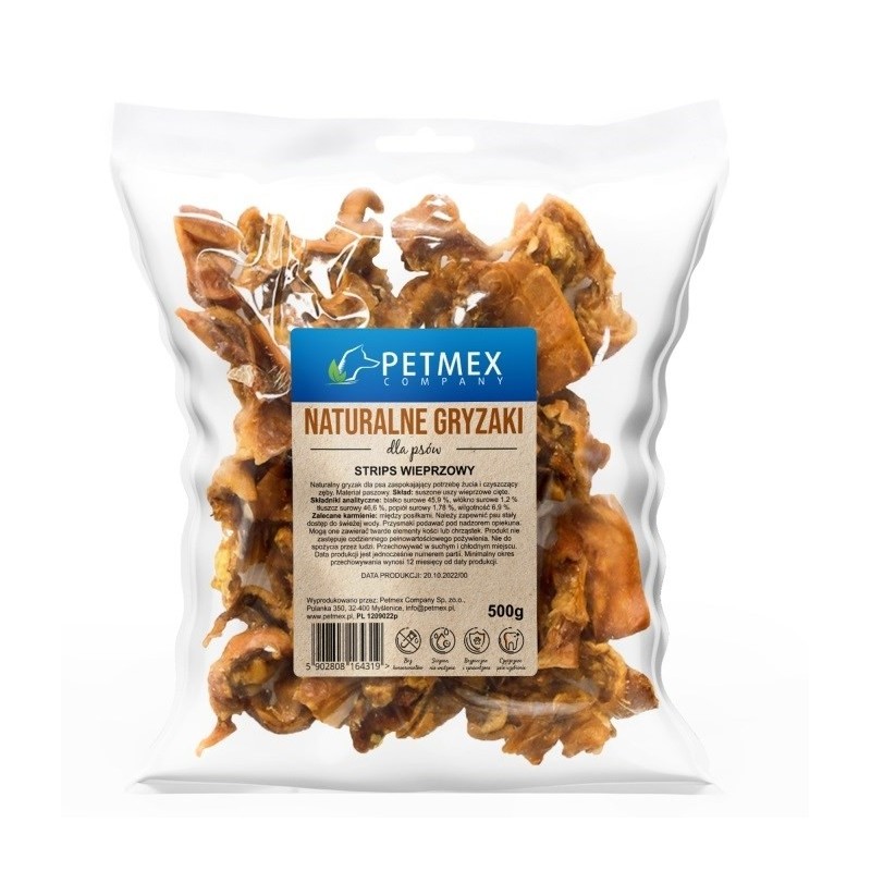 PETMEX Gryzak dla psów Strips wieprzowy - 500g