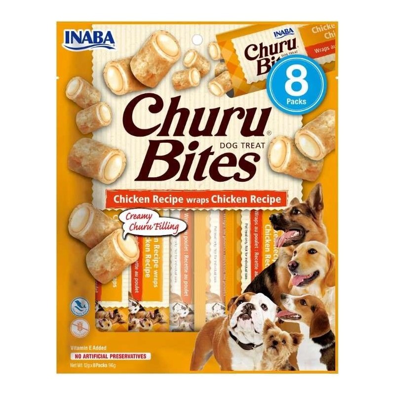 INABA Churu Bites Kurczak - przysmak dla psa - 8x12 g