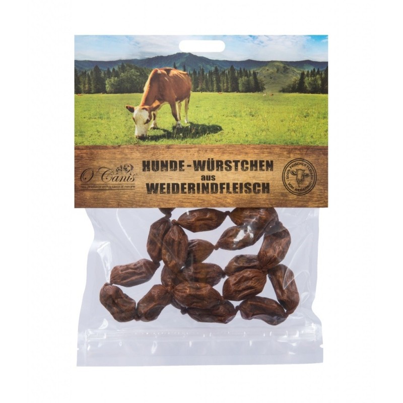 O'CANIS Mini kiełbaski z wołowiny - przysmak dla psa - 100 g