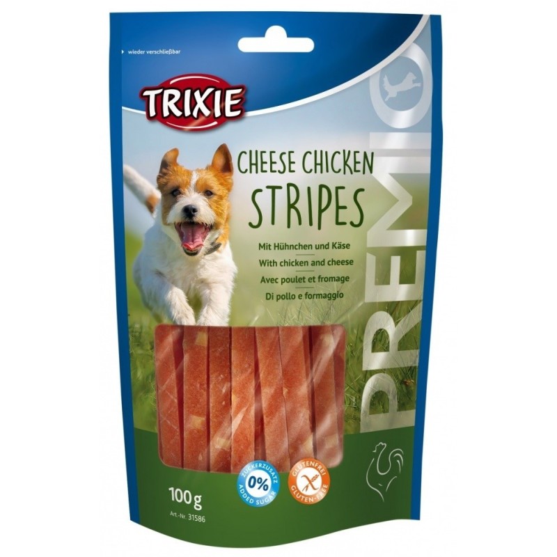 TRIXIE Premio Stripes Kurczak z serem - przysmak dla psa - 100 g