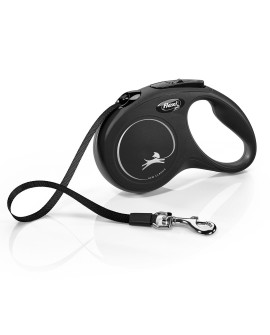 Smycz flexi automatyczna New Classic S czarna - taśma dla psa do 15 kg - 5 m