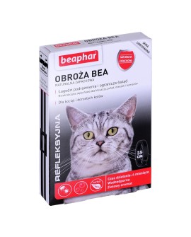 BEAPHAR - obroża na kleszcze refleksyjna dla kociąt i kotów - 35cm