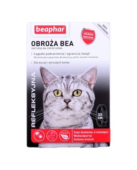 BEAPHAR - obroża na kleszcze refleksyjna dla kociąt i kotów - 35cm