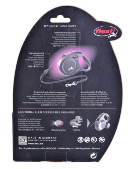 Smycz flexi automatyczna New Classic M linka 8 m - dla psa do 20 kg, kolor czerwony