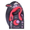 Smycz flexi automatyczna New Classic M linka 8 m - dla psa do 20 kg, kolor czerwony