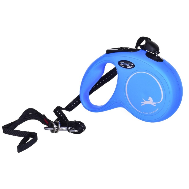 Smycz flexi automatyczna New Classic S linka 8 m - dla psa do 12 kg, kolor niebieski