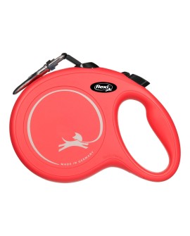 Smycz flexi automatyczna New Classic L taśma 5m - dla psa do 50kg, kolor czerwony