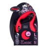 Smycz flexi automatyczna New Classic L taśma 5m - dla psa do 50kg, kolor czerwony