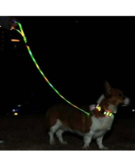 DOGGYVILLAGE SMYCZ Z KOLOROWĄ ILUMINACJĄ LED ZIELONA MT7121