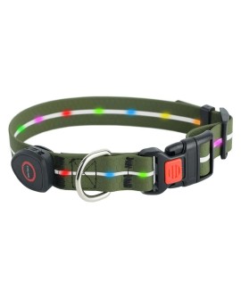 DOGGYVILLAGE OBROŻA Z KOLOROWĄ ILUMINACJĄ LED CIEMNO ZIELONA MT7117