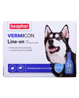 BEAPHAR VERMIcon Line-on Dog M - krople przeciw pasożytom dla psa - 3x 3ml