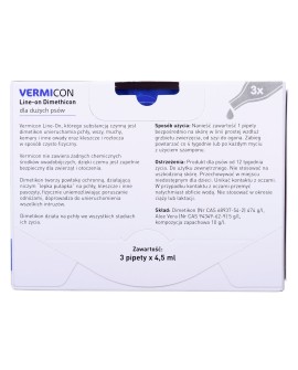 BEAPHAR VERMIcon Line-on Dog L - krople przeciw pasożytom dla psa - 3x 4,5ml