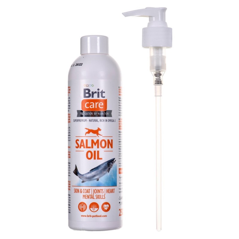 BRIT CARE Olej z łososia - suplement diety na sierść i skórę dla psów i kotów - 250 ml