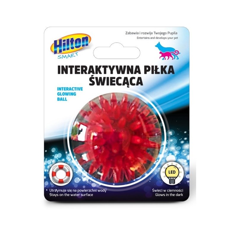 HILTON Smart Interaktywna Piłka Świecąca 5cm dla kota/psa