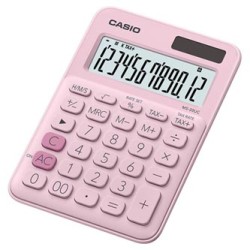 Casio Kalkulator MS 20 UC PK, różowa, 12 miejsc, podwójne zasilanie