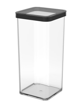 Rotho Pojemnik na przysmaki kwadratowy 1.5L LOFT transparentny/czarny