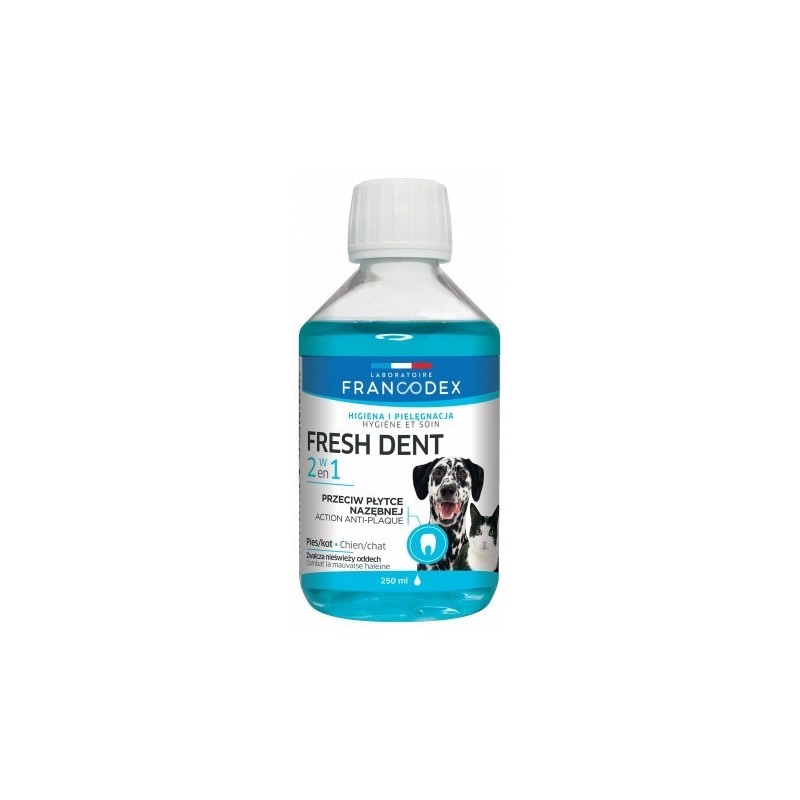 FRANCODEX Fresh dent - płyn do higieny jamy ustnej dla psów i kotów 250 ml