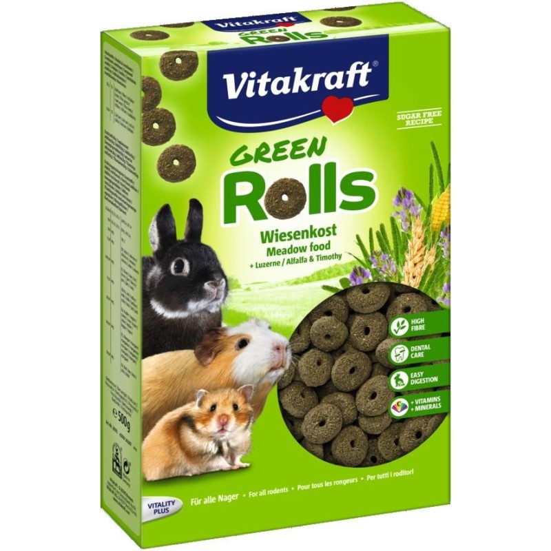 VITAKRAFT GREEN ROLLS przysmak dla gryzoni 500g