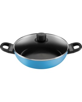 BALLARINI CAPRERA Patelnia głęboka 2H z pokrywką 28 cm niebieska