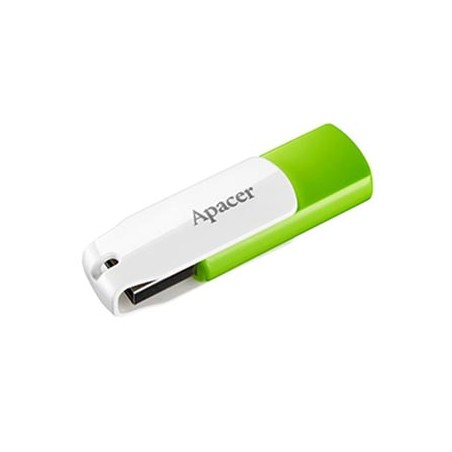 Apacer USB flash disk, USB 2.0, 64GB, AH335, zielony, AP64GAH335G-1, USB A, z obrotową osłoną