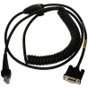Industrial Cable: RS232 (5V signals), black, DB9 Female, 3m (9.8´), coiled, 5V external power with option power on pin 9, with