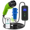 Qoltec Mobilna ładowarka do samochodu elektrycznego EV z regulacją 2w1 Typ2 | 7kW | 230V | CEE 3 PIN | Wi-fi| LCD | Przenośna |