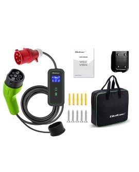 Qoltec Mobilna ładowarka do samochodów EV 2 w 1 typ2 | 7kW | 230V | CEE 5 PIN
