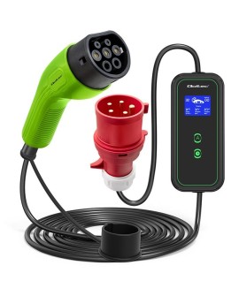 Qoltec Mobilna ładowarka do samochodów EV 2 w 1 typ2 | 7kW | 230V | CEE 5 PIN